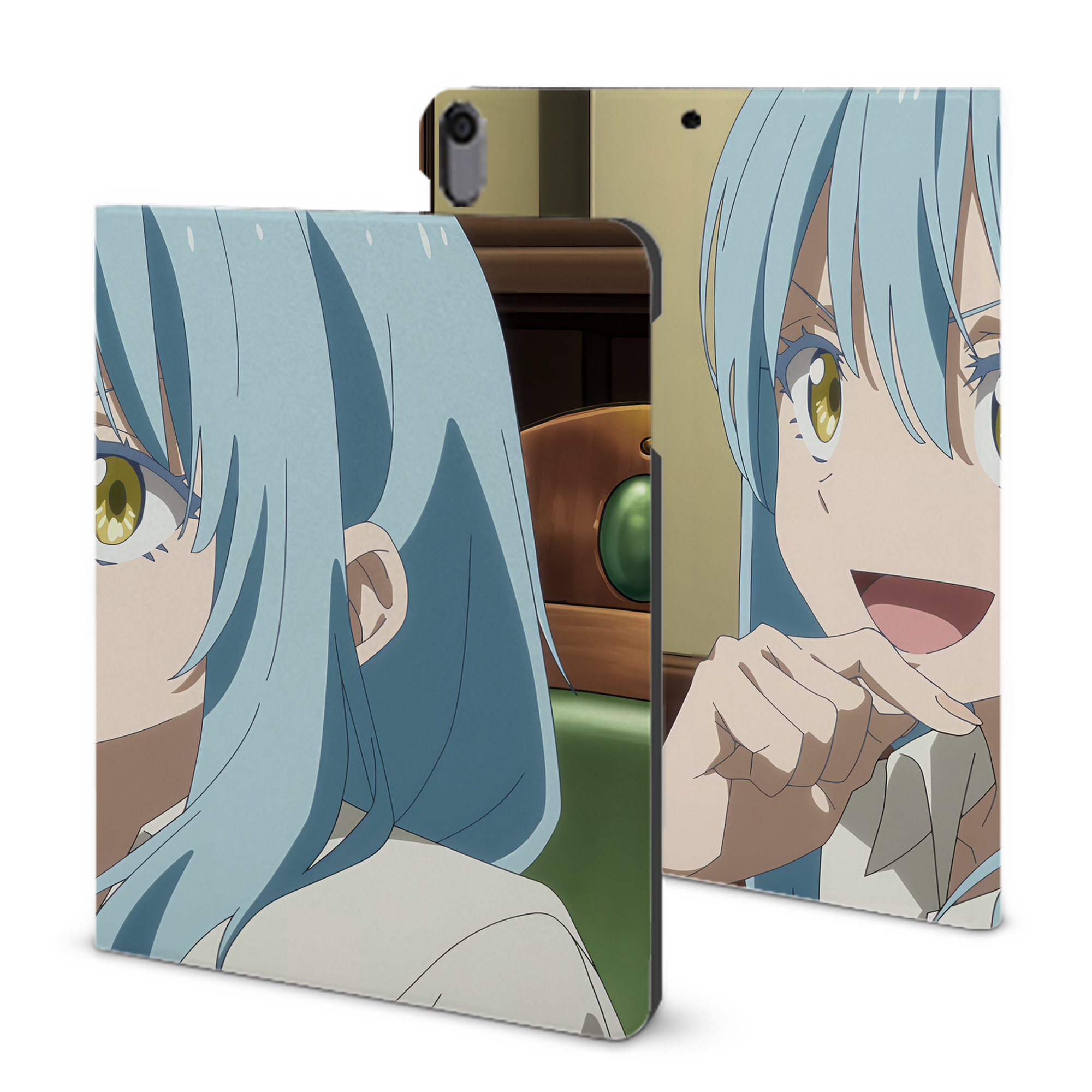 （画像用） 転スラ Regarding Reincarnated to Slime IPad ケース ブック型 PUレザー TPU 耐衝撃 軽量 薄型 ペン収納なし 全面保護 IPad 各モデル対応